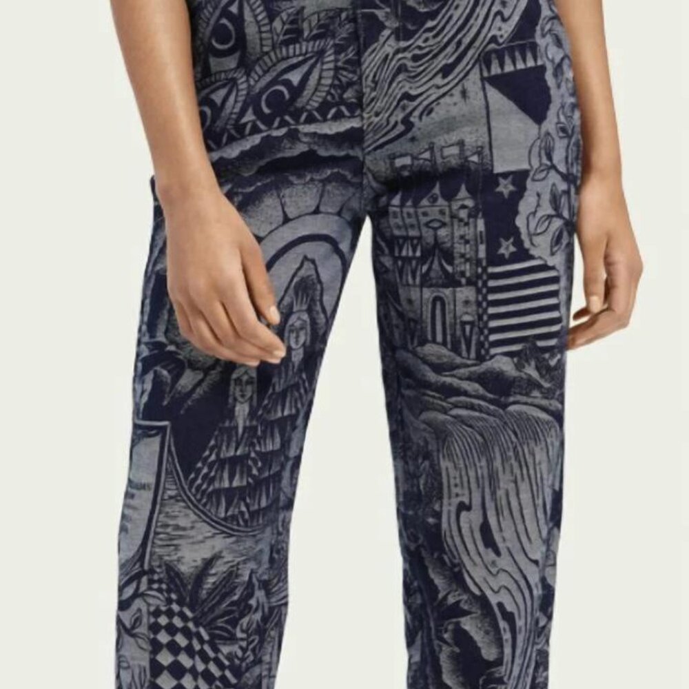 Scotch & Soda - Jacquard High Rise Boyfriend Denim Chinos